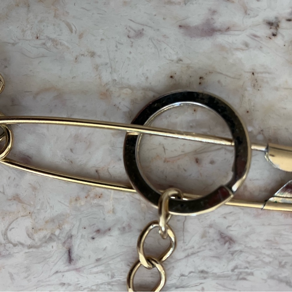 Gold-Tone Safety Pin Brooch